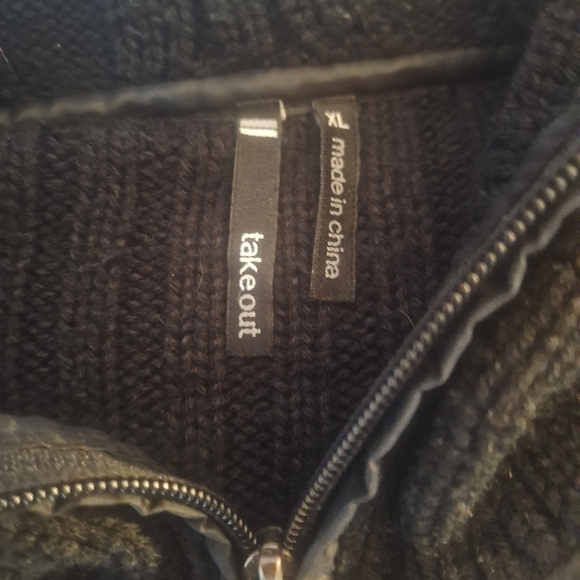 Take Out - Black Chest Jacket with Knitted Sleeves XL Juniors. - Picture 2 of 2